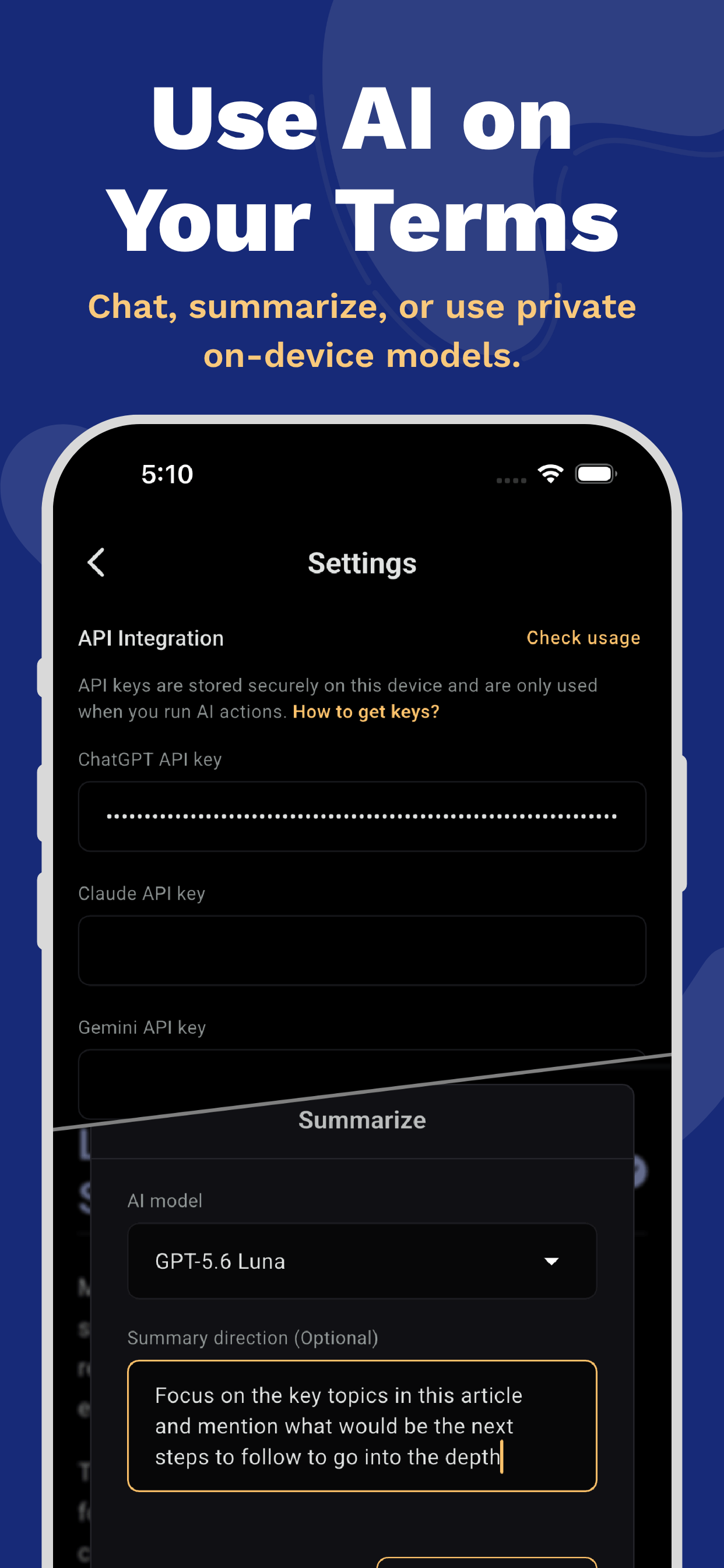 Use AI on Your Terms